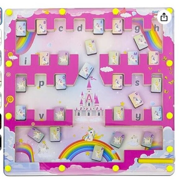 Magnetic Alphabet Maze Educational Toy For Kids 36+ Months  Unicorn - Picture 1 of 3